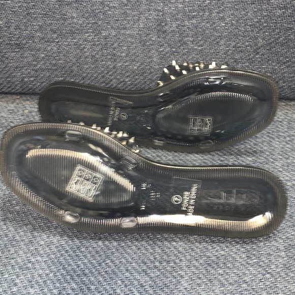 Nicole Miller Spike Jelly Rhinestone Sandals - Picture 6 of 8